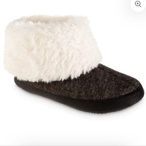 Womens Isotoner Knit Memory Foam Boot Slippers